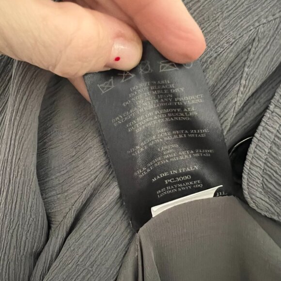 Burberry silk ruffle trim gray spring/fall coat size 42 - Picture 7 of 7